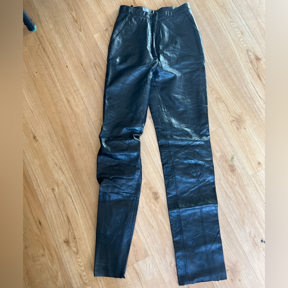 Vintage Danier Black Leather Pants High-Waisted